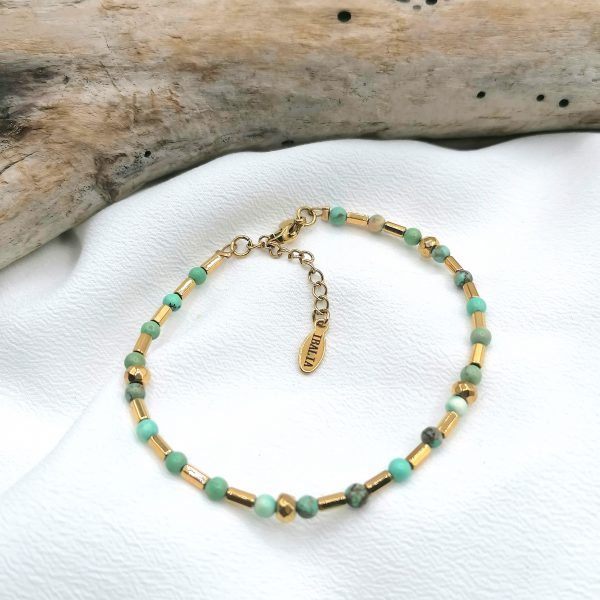 bracelet pierres turquoise du pérou